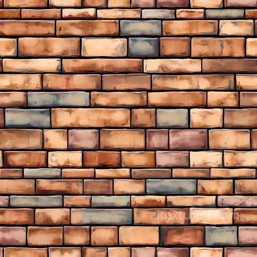 Cracked Brick Wall Texture with Earthy and Muted Colors seamless Brick PBR texture