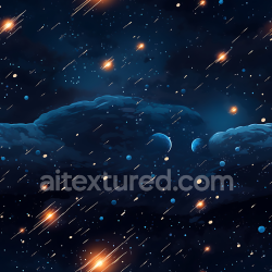 seamless Seamless 3D Space PBR Texture Featuring Blue Nebula Clouds and Meteor Showers texture 8k free download PBR