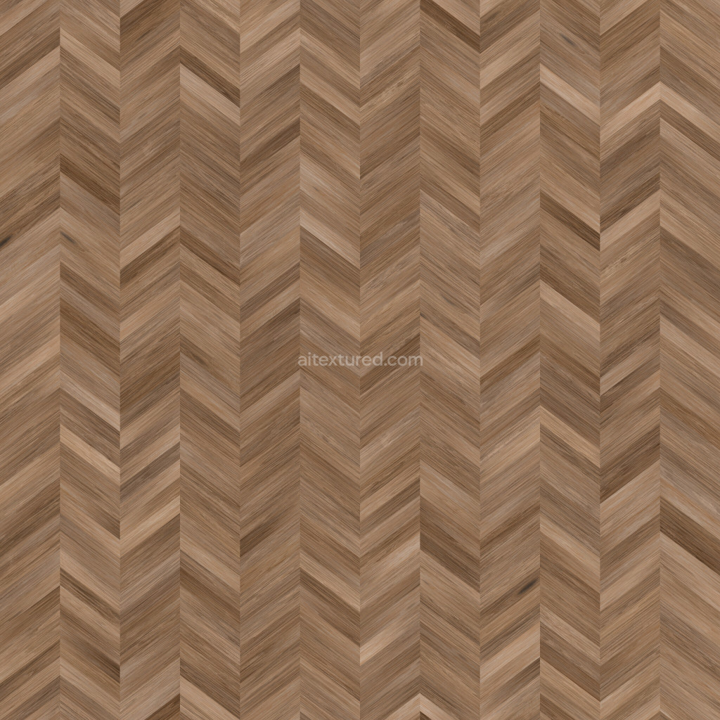Seamless PBR wood floor texture in herringbone pattern