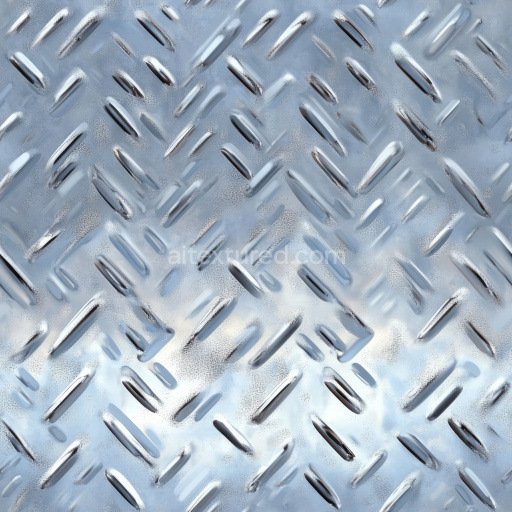 Seamless 3D Steel Diamond Plate PBR Texture with Shiny Metal Finish