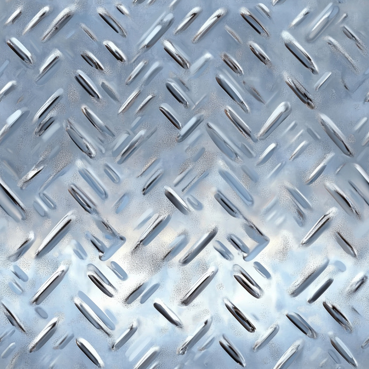 Steel Diamond Plate with Shiny Metal Finish seamless PBR texture preview