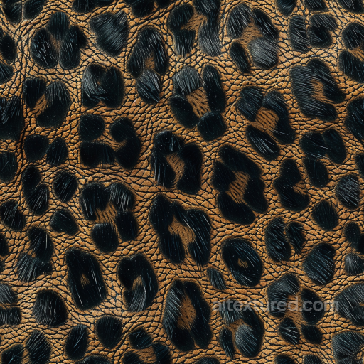 Leopard Print Leather Texture with Detailed Grain and Glossy Black Spots seamless Leather PBR texture