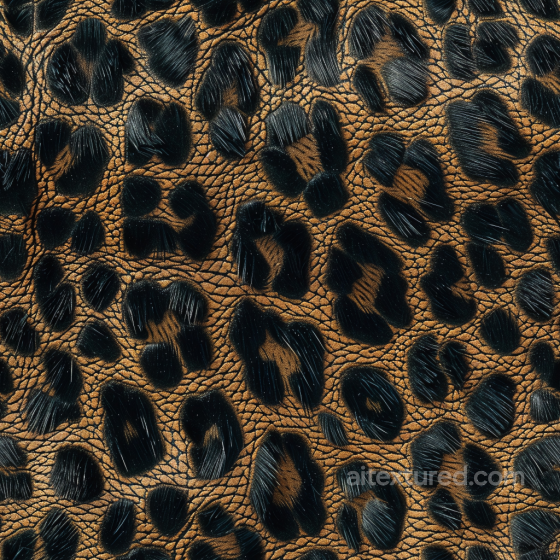 Leopard Print Leather Texture with Detailed Grain and Glossy Black Spots Leather texture preview