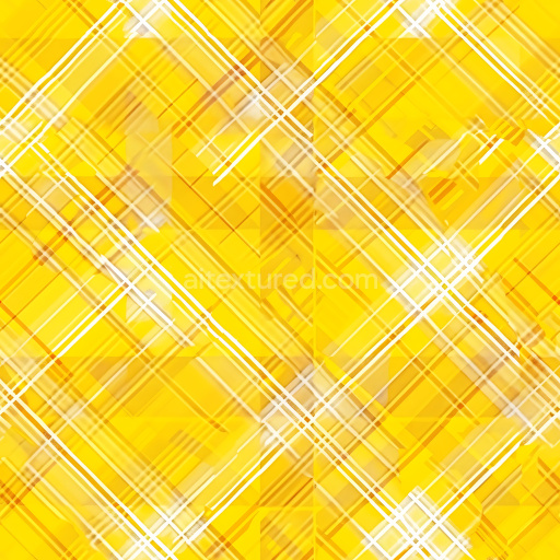 Seamless Yellow Plaid 3D PBR Texture with White and Brown Line Grid Pattern