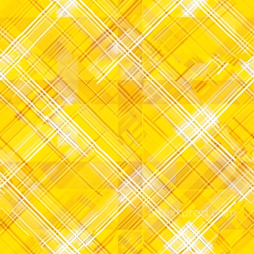 Seamless Yellow Plaid 3D PBR Texture with White and Brown Line Grid Pattern texture preview