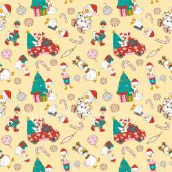 Pattern Bundle - Seamless 3D PBR Texture Featuring Festive Ducks and Holiday Motifs Pattern texture preview
