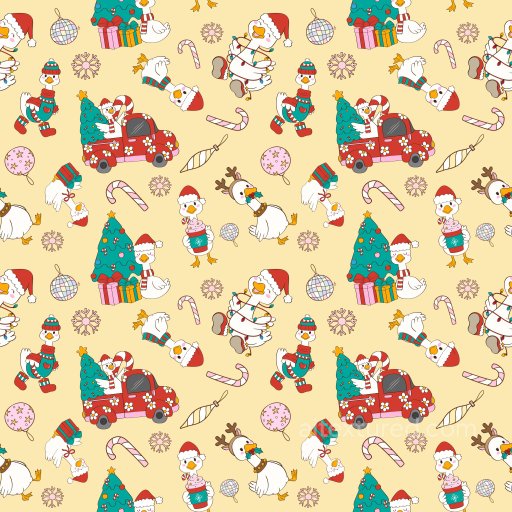 Featuring Festive Ducks and Holiday Motifs Pattern seamless Pattern Bundle PBR texture