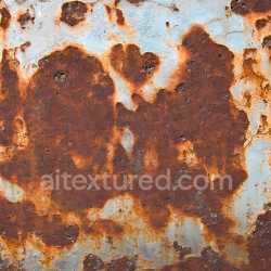 seamless Seamless 3D PBR Texture of Rusted Metal with Distinctive Rust Patches and Corrosion Holes texture 8k free download PBR