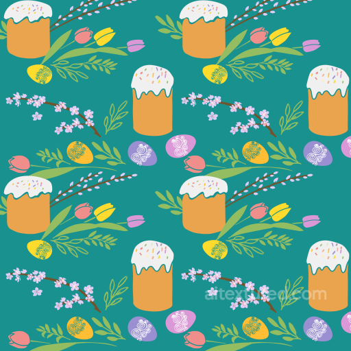 Digital Paper Texture Featuring Easter Cakes, Eggs & Floral Patterns seamless All Christmas Digital paper PBR texture