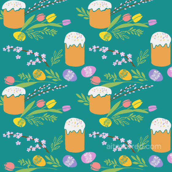 Digital Paper Texture Featuring Easter Cakes, Eggs & Floral Patterns All Christmas Digital paper texture preview