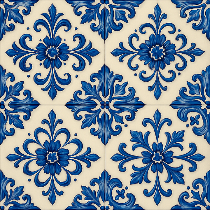 Decorative Glazed Ceramic Tile seamless PBR texture preview