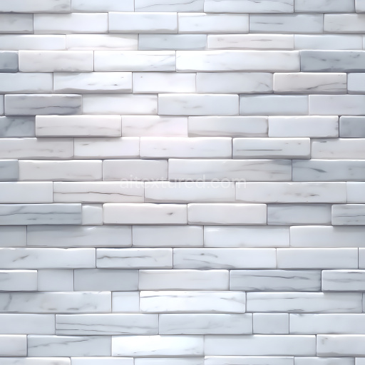Seamless 3D PBR Cracked White Marble Brick Wall Texture with Subtle Veins