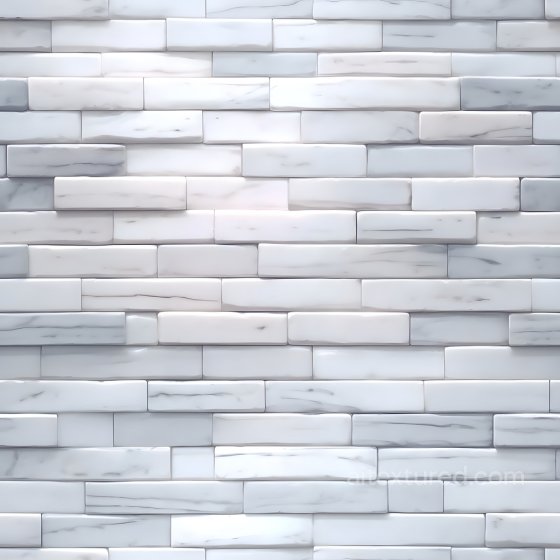 Cracked White Marble Brick Wall Texture with Subtle Veins Brick texture preview