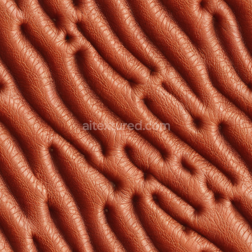 Seamless 3D tufted brown leather PBR texture with natural wrinkles and vintage patina