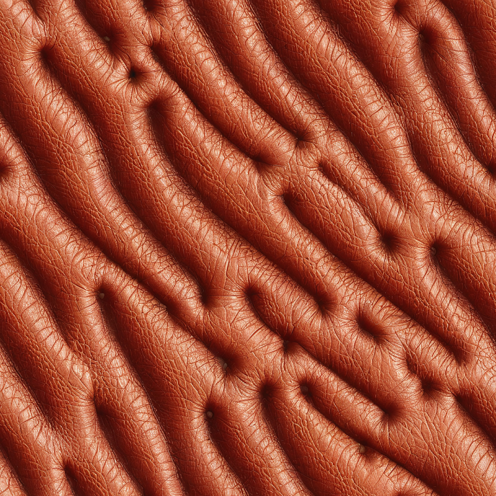 Tufted Brown Leather With Natural Wrinkles And Vintage Patina seamless PBR texture preview
