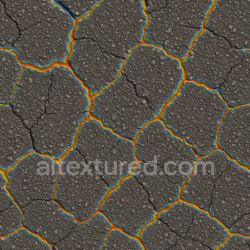 seamless Cracked Asphalt Thermal Lines texture 1024x1024 free download PBR