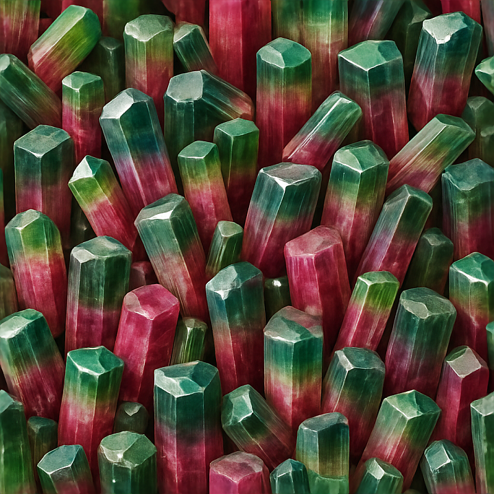 Tourmaline Clustered Crystals With Hexagonal Crystals And Natural Gloss seamless PBR texture preview