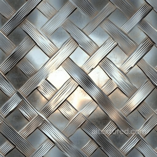 Woven Steel Metal Texture with Brushed Pattern and Metallic Sheen seamless Metal PBR texture