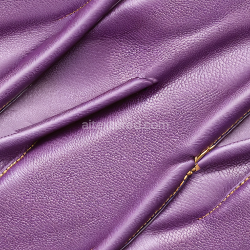 Seamless 3D Purple Pebbled Leather PBR Texture with Visible Stitching and Wrinkles