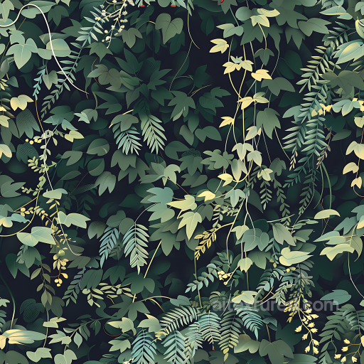 Jungle Camouflage PBR Texture Featuring Dense Leaf Foliage and Natural Greens seamless Color Camouflage PBR texture