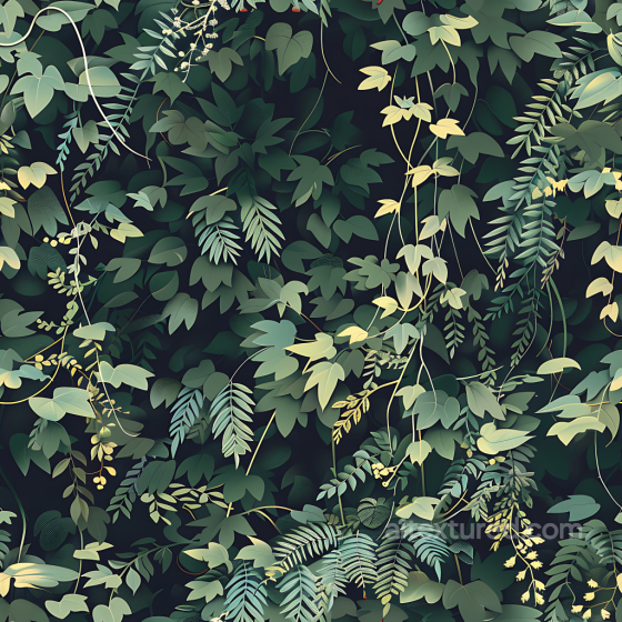 Jungle Camouflage PBR Texture Featuring Dense Leaf Foliage and Natural Greens Color Camouflage texture preview
