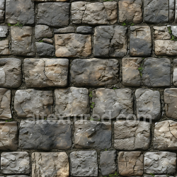 seamless Seamless 3D Weathered Stone Wall PBR Texture with Moss and Cracks texture 8k free download PBR