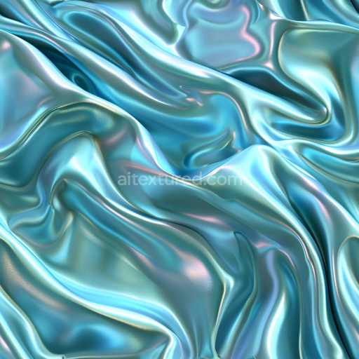 Seamless 3D PBR Texture of Glossy Blue Satin Fabric with Iridescent Sheen