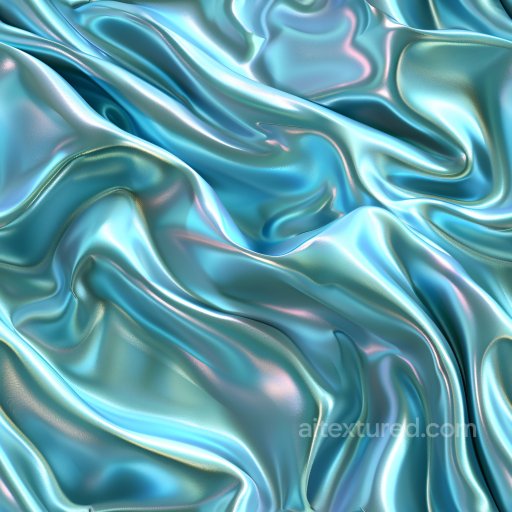 Seamless 3D PBR Texture of Glossy Blue Satin Fabric with Iridescent Sheen texture preview