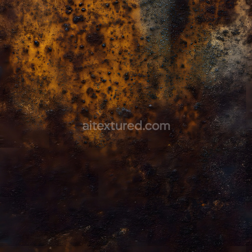 Seamless 3D PBR Rusty Metal Texture Featuring Corrosion Holes and Rough Patina