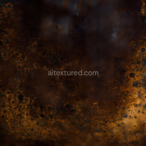 Seamless 3D Rusty Metal PBR Texture Featuring Corrosion Holes and Dark Oxidation