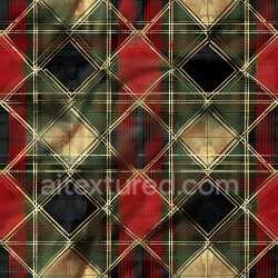 seamless Seamless 3D PBR Plaid Fabric Texture with Red, Black, and Green Diamonds texture 8k free download PBR