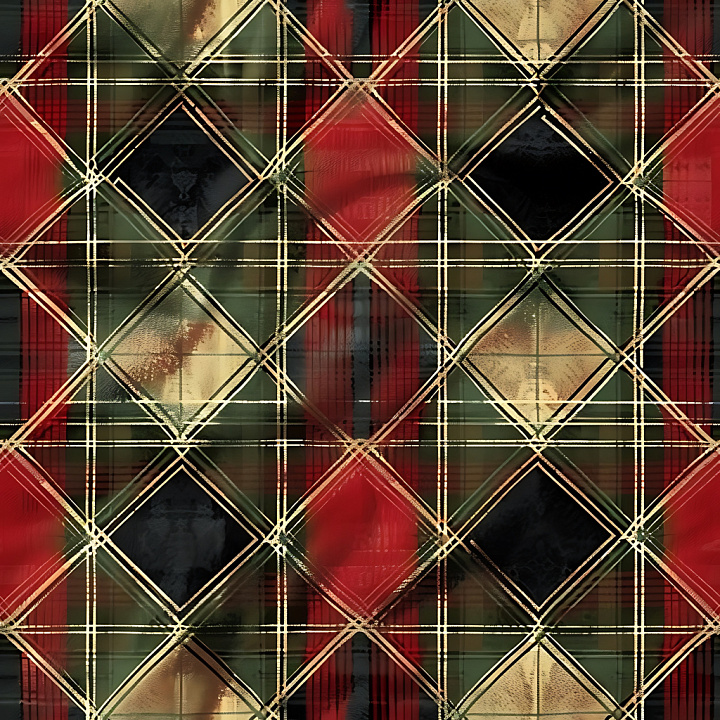 Painted Metal Featuring Weathered Plaid Pattern seamless PBR texture preview