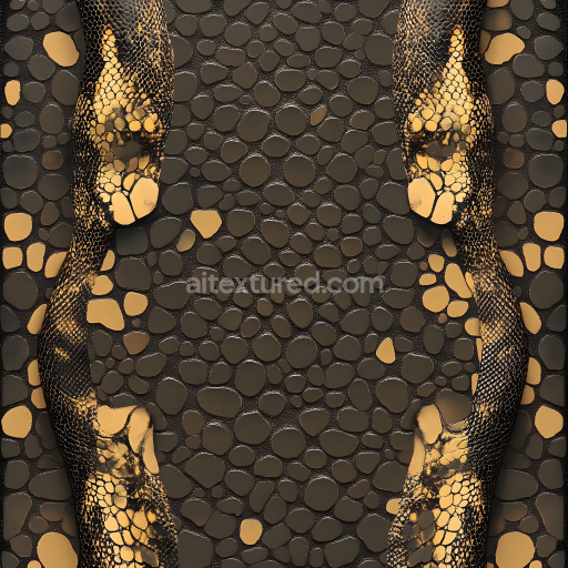 Seamless 3D PBR Reptilian Skin Texture with Detailed Scaly Pattern and Sheen