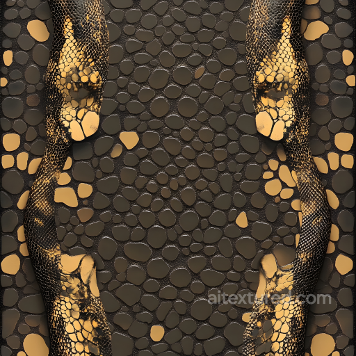 Reptilian Skin Texture with Detailed Scaly Pattern and Sheen seamless Skin PBR texture