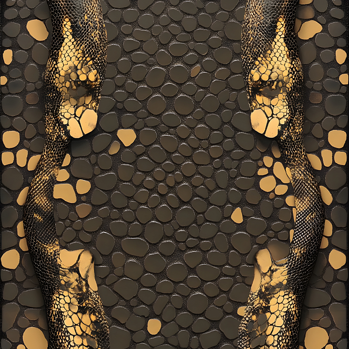 Reptilian Skin with Detailed Scaly Pattern and Sheen seamless PBR texture preview