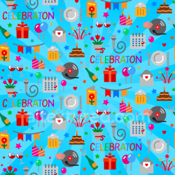 seamless Seamless 3D PBR Birthday Celebration Pattern Texture with Colorful Party Icons texture 8k free download PBR