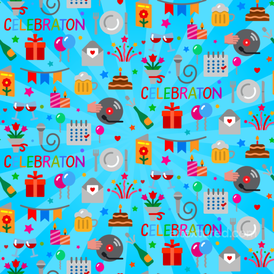 Birthday Celebration Pattern Texture with Colorful Party Icons Birthday texture preview