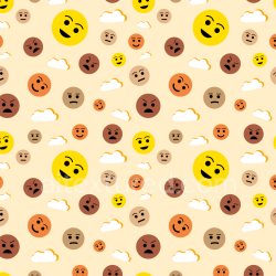 seamless Seamless 3D PBR Texture of Colorful Happy Face Emoticon Pattern texture 8k free download PBR