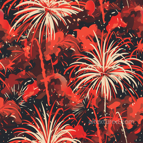 Seamless Stylized Firework Camouflage PBR Texture in Red and Beige Tones Color Camouflage texture preview