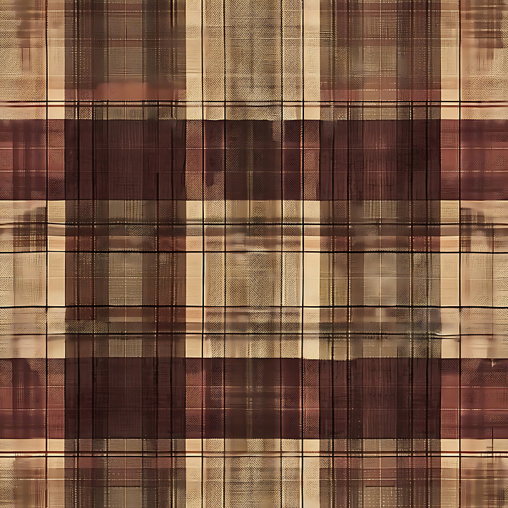 Plaid Fabric with Brown and Beige Tones seamless PBR texture preview
