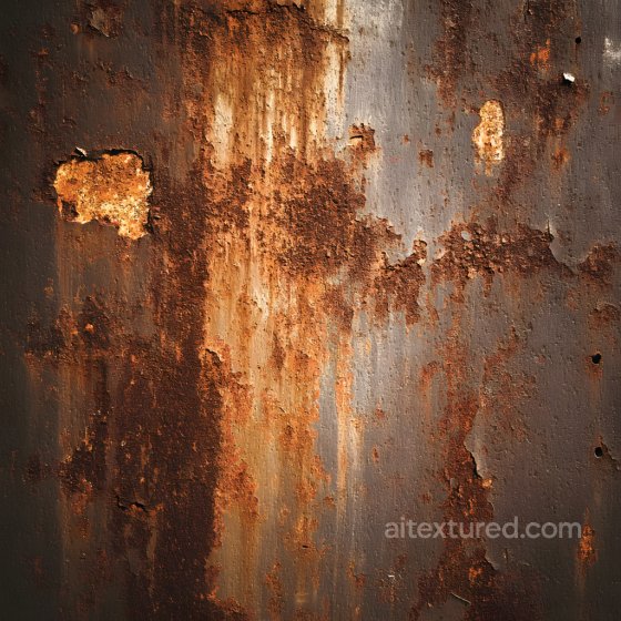 Rusty Metal Cracked & Holes PBR Texture with Orange Corrosion and Worn Surfaces Rust texture preview