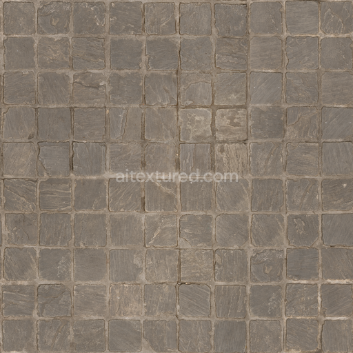 Worn Uneven Stone — Pavement Square Pattern Grid Roughhewn Blocks — PBR seamless 3D texture