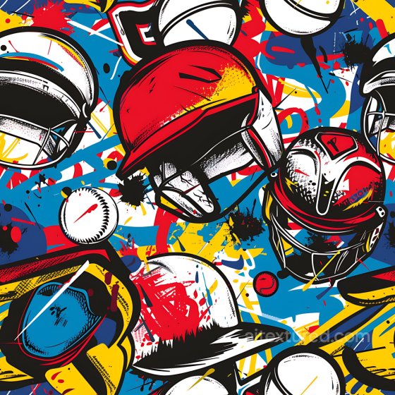 Featuring Vibrant Baseball Helmets Graffiti Art Graffiti texture preview
