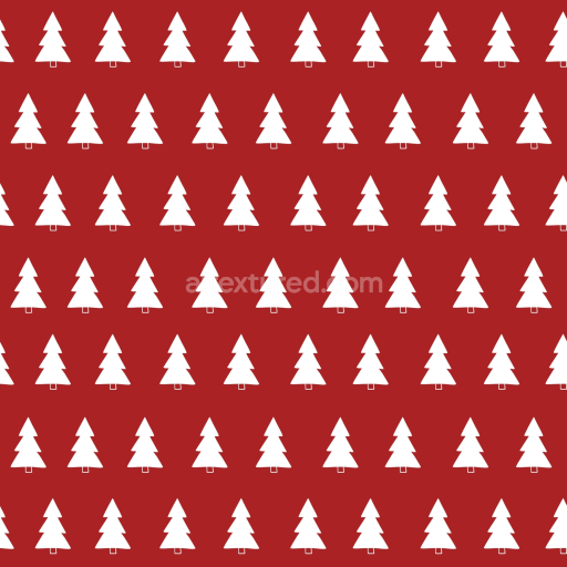Seamless 3D PBR Texture of White Christmas Tree Motifs on Red Background