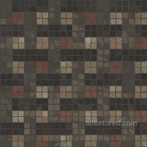 Square Tiles - Uneven Rough Tiles Outdoor Square seamless Flooring PBR texture