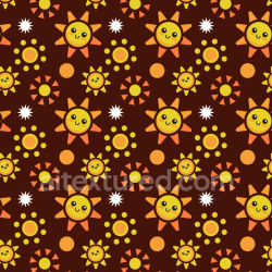 seamless Seamless 3D PBR Texture Featuring Playful Yellow Smiling Suns on Brown Background texture 8k free download PBR