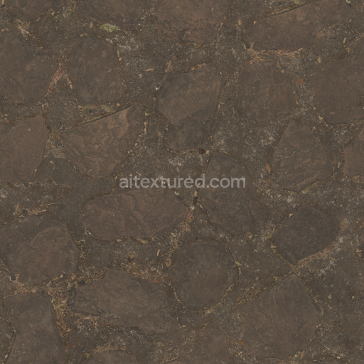 Concrete Rock Path — Rock Path Rough Weathered Brown Rock — PBR seamless 3D texture