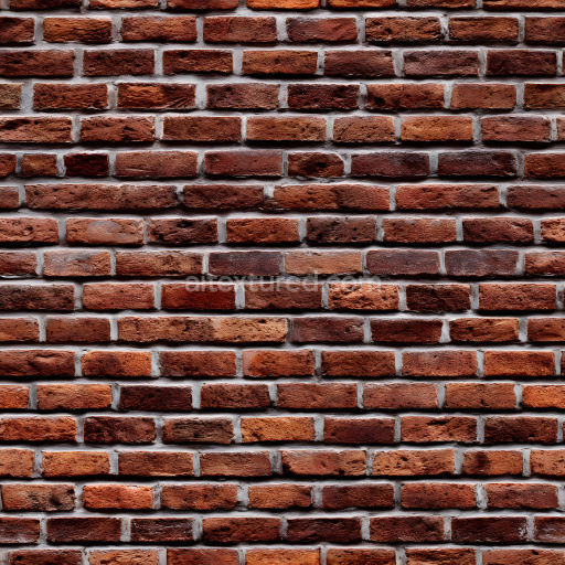 Seamless 3D Cracked Red Brick Wall PBR Texture with Rough Surfaces and Chipped Edges