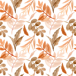 seamless Seamless 3D PBR Texture of Soft Autumn Leaves in Warm Watercolor Tones texture 8k free download PBR