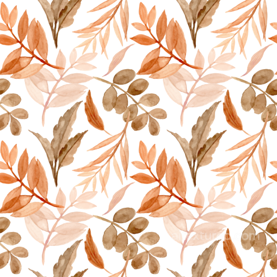 Soft Autumn Leaves in Warm Watercolor Tones Seamless Texture Autumn Leaves texture preview
